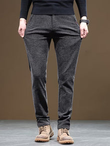 Talcott – Lässige Hose in Slim-Fit Passform mit Struktur – Grau