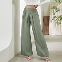 Deirdre -  Elastische Hose mit hoher Taille – Grau Grün