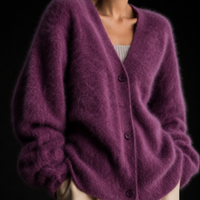 Remona – Bequeme Kaschmir-Strickjacke – Violett