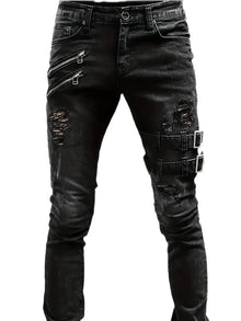Samuel - Bikerjeans für den modernen Mann – Schwarz