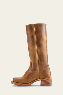 Damen Lederstiefel – Klassische Kniehohe Stiefel mit Blockabsatz aus Echtleder – Bananengelb