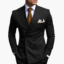 Casper | Herren Zweireiher Business Anzug – Schwarz