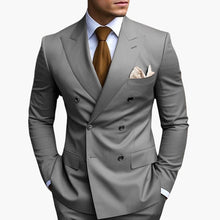 Casper | Herren Zweireiher Business Anzug – Hellgrau