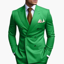 Casper | Herren Zweireiher Business Anzug – Grün