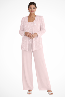 Cassiopeia | Damen Pailletten Anzug Set – Hellrosa