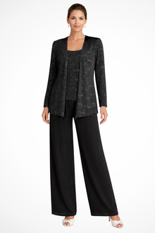 Cassiopeia | Damen Pailletten Anzug Set – Schwarz