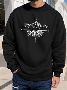 Lässiger warmer Baumwolle Sweatshirt für Männer | Perfekt für Alltagskleidung – Schwarz
