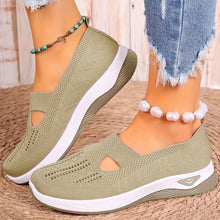 Modische Leichte Strick-Cut-Out Sneaker für Damen | Perfekt für lässige Tage – Khaki