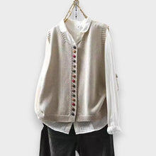 Tonjia – Ärmellose Strickweste – Weiß