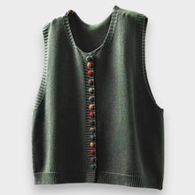 Tonjia – Ärmellose Strickweste – Grün