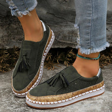 Tasselina™ – Stilvolle Damen Loafer mit dekorativen Quasten – Grün