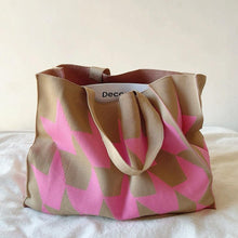 Unisex Shopper Tasche Canvas Strukturierter Look Lässig – Rosa