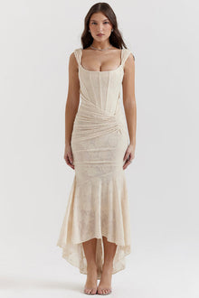 ELISE | STATEMENT-KLEID – Beige