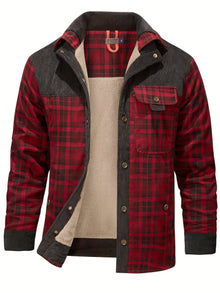 Dalmas - Lässige Winter Jacke im Karo Schau – Rot