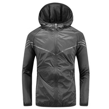 Wasserdichte Herrenjacke mit Kapuze, Taschen und Reißverschluss – Thiago – Dunkelgrau