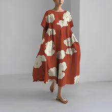 Liriane | Zeitlos romantisches Maxikleid mit Blumenmuster – Rot Weiß