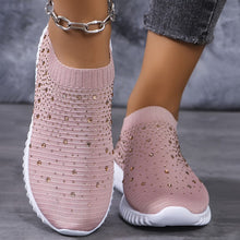 Elizaa – Bequemer Turnschuh Mit Strasssteinen – Rosa