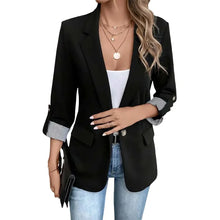 Rigieta - Lässiger Zweireiher Blazer – Schwarz