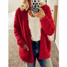 Dalavia – Langärmelige Strickjacke Mit Taschen – Rot