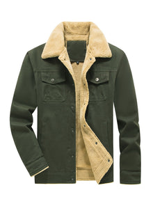 Casual Knopsluiting Met Zakken Winter Jacke Für Herren | Ideal für den Winter – Grün