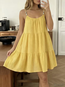 Masley – Minikleid mit Spaghettiträgern Und Lockerer Passform – Gelb