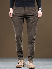 Talcott – Lässige Hose in Slim-Fit Passform mit Struktur – Braun