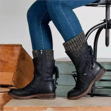 Damen-Winterstiefeletten | Schnürung – Schwarz