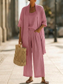 Rilara - dreiteiliges Loungewear-Set – Rosa