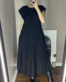 Elise™ – Damen Kleid Hochzeitsgast Mit Eleganten Falten – Schwarz