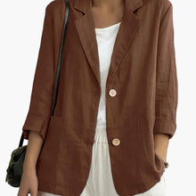 Damen Blazer im lässigen Business Look – Kaffeebraun