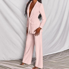 Véronique | Mode Business Damenbekleidung Langarm Hose Anzug – Rosa