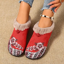 Dannelia – Bequeme Schuhe Aus Kunstfell – Rot