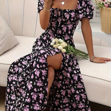 Rossana - Schickes Blumenmuster Midikleid – Rosa Blume