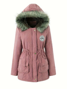 Eleganter warmer langer Parka Winterjacke mit Taschen für Damen | Perfekt für Outdoor Aktivitäten – Rosa
