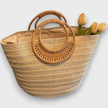 Aveline – Geflochtene Strohtasche für den Sommer – Beige