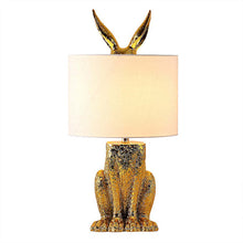 Goldene Kaninchen Tischlampe – Originelle Designer-Leuchte mit Schirm – Gold