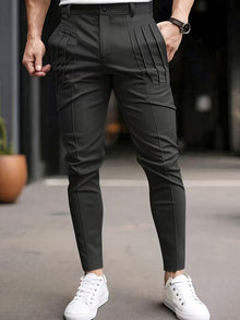 Altmann – Slim Fit Hose mit Bundfalten Und Eingrifftaschen – Schwarz