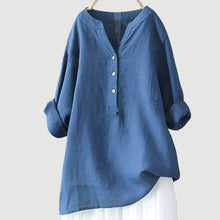 Johanne – Elegante Bluse Mit Knöpfen – Blau
