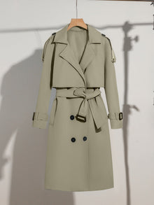 Eleganter Langer Reverskragen Trenchcoat für Damen | Ideal für den Winter – Braun