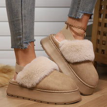 Damen Plateau Clogs mit Kunstfellfutter - Amaris – Khaki