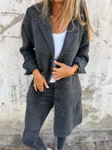 Ivanka | Langer Mantel mit Manschetten im Casual-Look – Grau