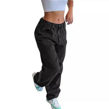 Damen Baggy Jeans mit bequemer Passform und stylischem Schnitt – Schwarz