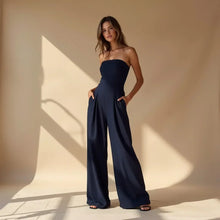 Damen Overall mit weitem Bein – Blau