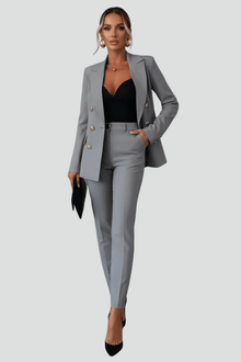 Damen Blazer Hosen Set – Grau