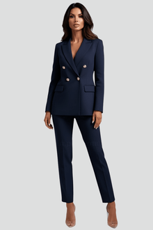 Damen Blazer Hosen Set – Marineblau