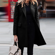 Damen eleganter Trenchcoat mit Reverskragen – Schwarz