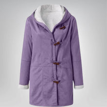 Damen Fleecejacke mit Kapuze und Taschen – Lila