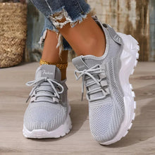 Damen Sneaker mit Strickdesign und verstärkter Sohle – Grau