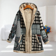 Damen Fleecejacke mit Blumenmuster und weichem Futter – Schwarz-Grau