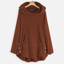Elisabeth | Damen Plüsch Hoodie Pullover weicher Fleece-Reißverschluss-Sweatshirt mit Katzenmotiv – Bordeaux